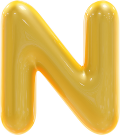 Letter N 3D gold