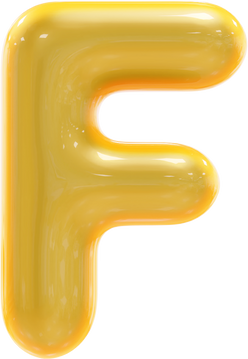 Letter F 3D gold