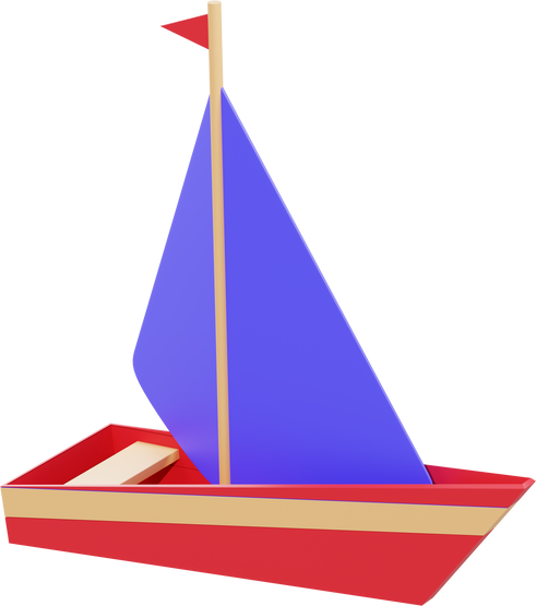 3d illustration sailing boat