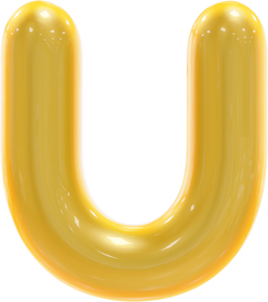 Letter U 3D gold